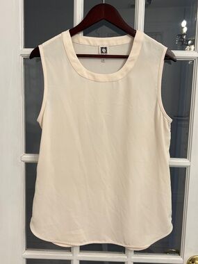 ANNE KLEIN Women’s Ivory Scoop Neck Flowy Dressy Tank Top Size S